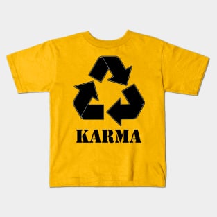 Karma Recycle Black Kids T-Shirt